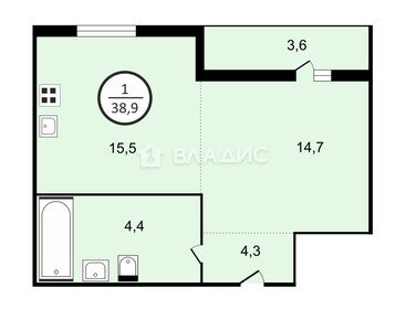 Квартира 38,9 м², 1-комнатная - изображение 1