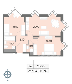 61 м², 2-комнатная квартира 31 505 828 ₽ - изображение 26