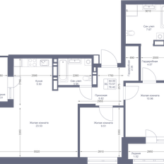 Квартира 76,4 м², 3-комнатная - изображение 2