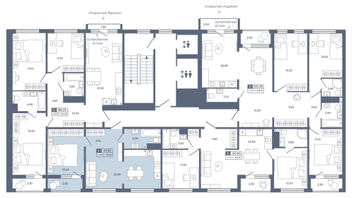 45,6 м², 1-комнатная квартира 8 190 000 ₽ - изображение 25