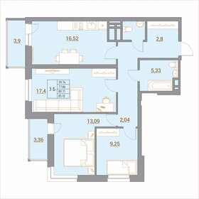 Квартира 86,8 м², 3-комнатная - изображение 1