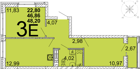 49,8 м², 2-комнатная квартира 5 780 000 ₽ - изображение 72