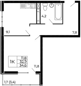 31 м², 1-комнатная квартира 2 700 000 ₽ - изображение 121