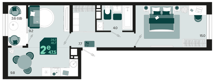 61,7 м², 2-комнатная квартира 8 705 870 ₽ - изображение 8