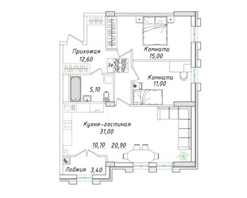 69 м², 3-комнатная квартира 4 399 000 ₽ - изображение 93