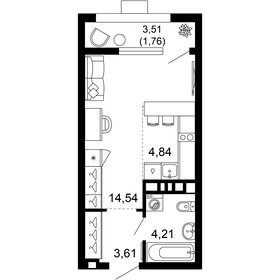 Квартира 29 м², 1-комнатная - изображение 1