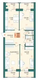 Квартира 93,3 м², 3-комнатная - изображение 1