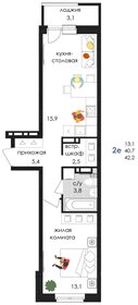 Квартира 42,2 м², 2-комнатная - изображение 1