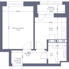 Квартира 35,8 м², 1-комнатная - изображение 2