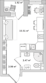 24,9 м², квартира-студия 3 970 307 ₽ - изображение 23