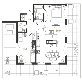 88,7 м², 3-комнатная квартира 17 150 000 ₽ - изображение 62