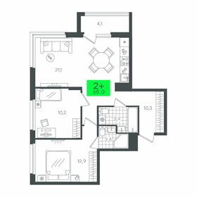 65,8 м², 2-комнатная квартира 7 682 000 ₽ - изображение 22