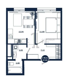 Квартира 37,6 м², 1-комнатная - изображение 1