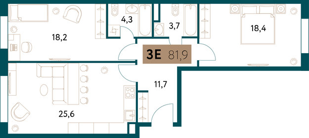 122 м², 3-комнатная квартира 39 900 000 ₽ - изображение 74