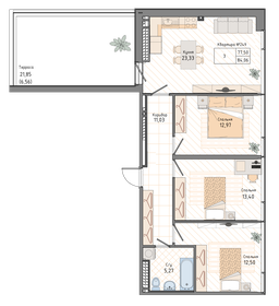 106,9 м², 3-комнатная квартира 41 205 600 ₽ - изображение 11