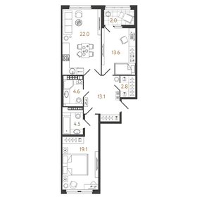 104,5 м², 3-комнатная квартира 38 900 000 ₽ - изображение 79