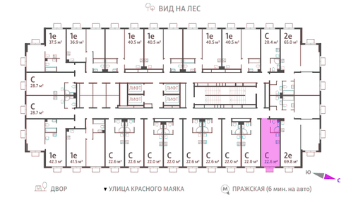 22 м², квартира-студия 8 664 194 ₽ - изображение 26