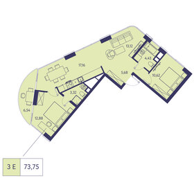 Квартира 73,8 м², 3-комнатная - изображение 1