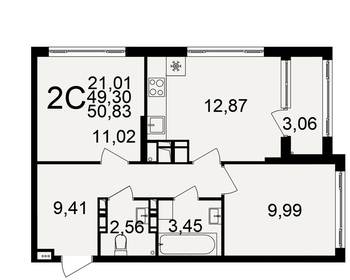 51,6 м², 2-комнатная квартира 5 490 000 ₽ - изображение 48