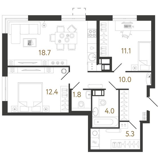 63,3 м², 2-комнатная квартира 16 626 751 ₽ - изображение 1