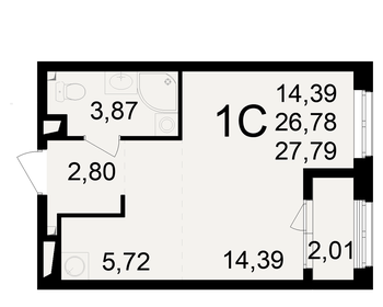 Квартира 27,8 м², студия - изображение 1