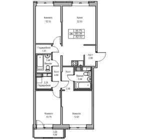 80,6 м², 3-комнатная квартира 15 853 944 ₽ - изображение 34