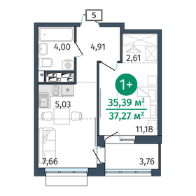 35,7 м², квартира-студия 5 600 000 ₽ - изображение 11