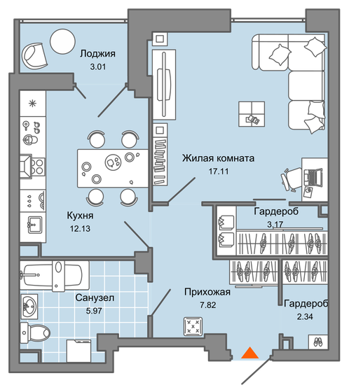 50 м², 1-комнатная квартира 5 280 275 ₽ - изображение 1