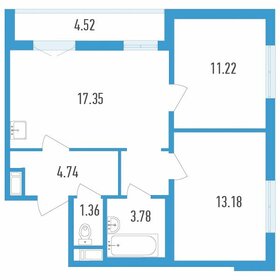 Квартира 56,4 м², 2-комнатная - изображение 1