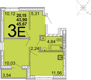 47,5 м², 2-комнатная квартира 6 297 306 ₽ - изображение 30
