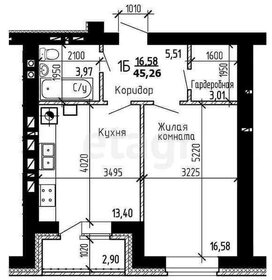 Квартира 45,3 м², 1-комнатная - изображение 1