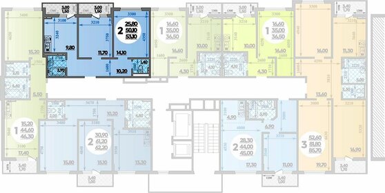 60 м², 2-комнатная квартира 7 850 000 ₽ - изображение 50