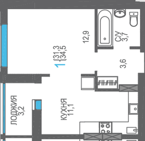 61,1 м², 2-комнатная квартира 5 500 000 ₽ - изображение 70