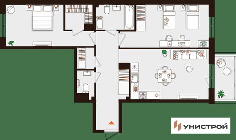 Квартира 75,3 м², 2-комнатная - изображение 1