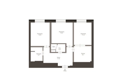 Квартира 69 м², 3-комнатные - изображение 2