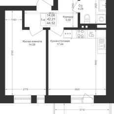 Квартира 44,5 м², 1-комнатная - изображение 2