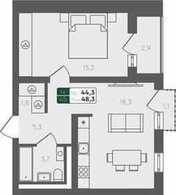 48,3 м², 1-комнатная квартира 6 210 000 ₽ - изображение 20