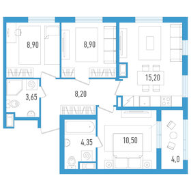 Квартира 61,7 м², 3-комнатная - изображение 1