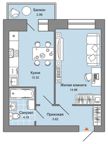 33 м², 1-комнатная квартира 6 163 220 ₽ - изображение 31