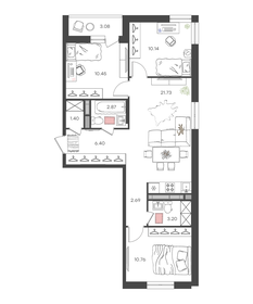 Квартира 71,2 м², 3-комнатная - изображение 1