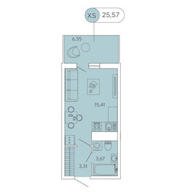 25,4 м², квартира-студия 4 200 000 ₽ - изображение 89