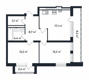 58,5 м², 2-комнатная квартира 6 750 000 ₽ - изображение 51