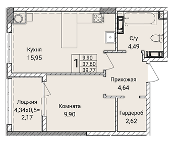 35,5 м², 1-комнатная квартира 7 500 000 ₽ - изображение 86