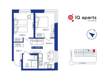 49,5 м², квартира-студия 7 370 000 ₽ - изображение 121