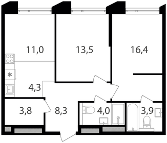 60,1 м², 2-комнатная квартира 32 787 268 ₽ - изображение 18