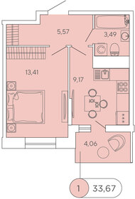 33,3 м², 1-комнатная квартира 5 700 000 ₽ - изображение 17