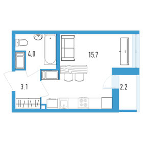 Квартира 23,9 м², студия - изображение 1