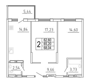 70 м², 2-комнатная квартира 22 000 100 ₽ - изображение 93