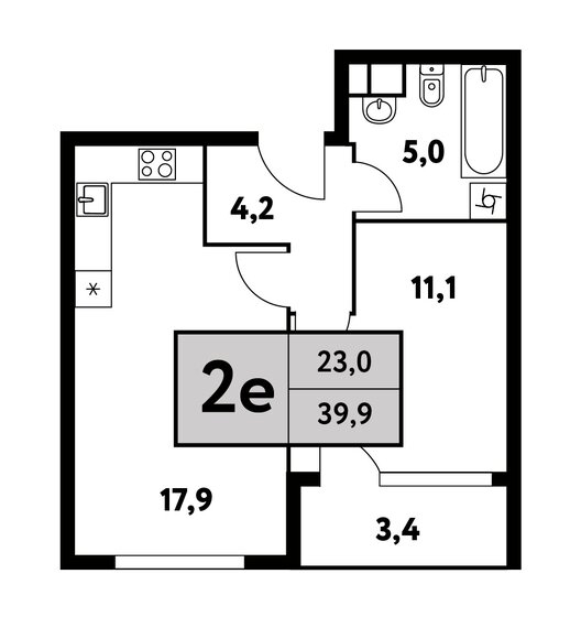 39,9 м², 2-комнатная квартира 21 020 078 ₽ - изображение 1