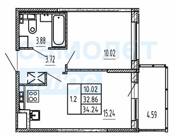 33,7 м², 1-комнатная квартира 7 350 000 ₽ - изображение 66